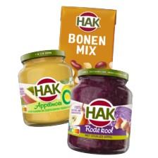 Hak groenten, peulvruchten of appelmoes 